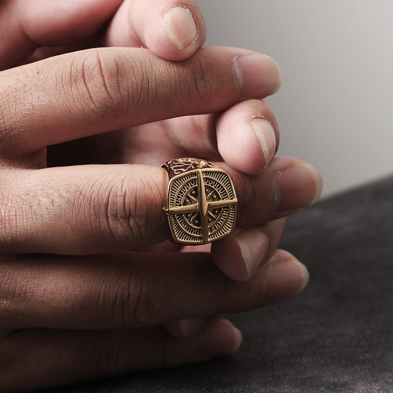 20mm Compass Ring Gold