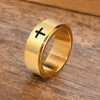 6mm Small Cross Band Ring Gold