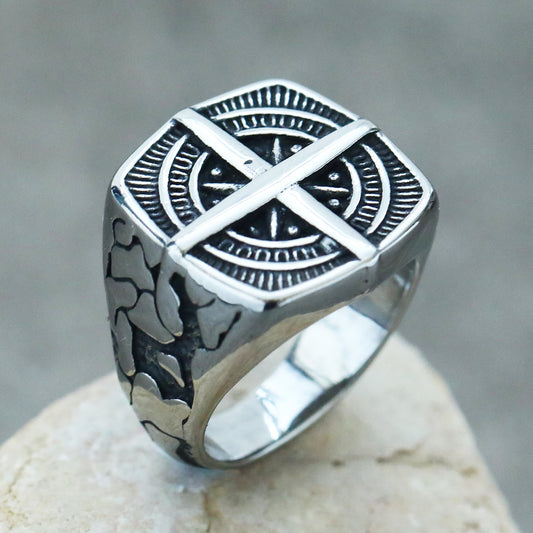 20mm Compass Ring Silver