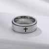 6mm Small Cross Band Ring Silver