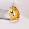 6mm Small Cross Band Ring Gold