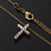 Moissanite Micro Cross Pendant - 18k Gold Vermeil