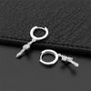 Drop Cross Hoop Earrings 925 Silver + Moissanite