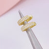 Pave Hoop Earrings 18k Gold Vermeil + Moissanite